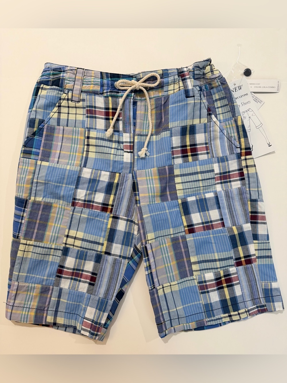 Madras Patchwork Plaid Lola Bermuda Shorts NWT Size 6